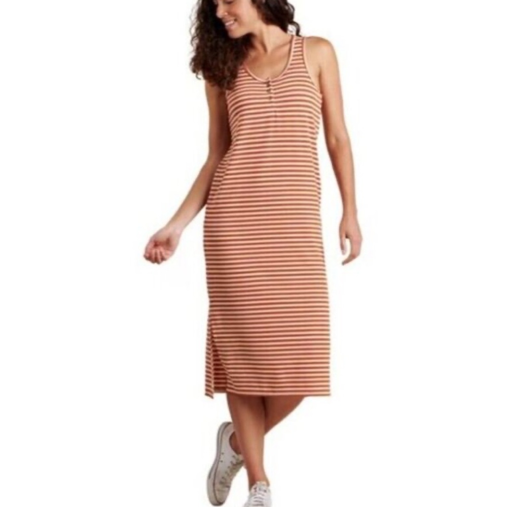 Toad&Co Rust and Cream Striped Dress